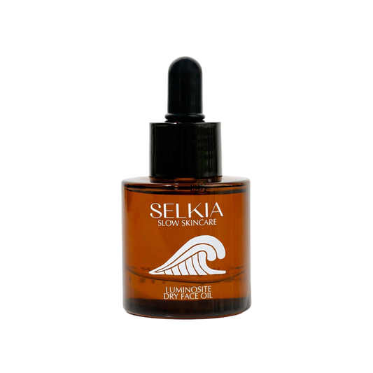 Australian made Selkia refillable natural anti-aging dry face oil product front view