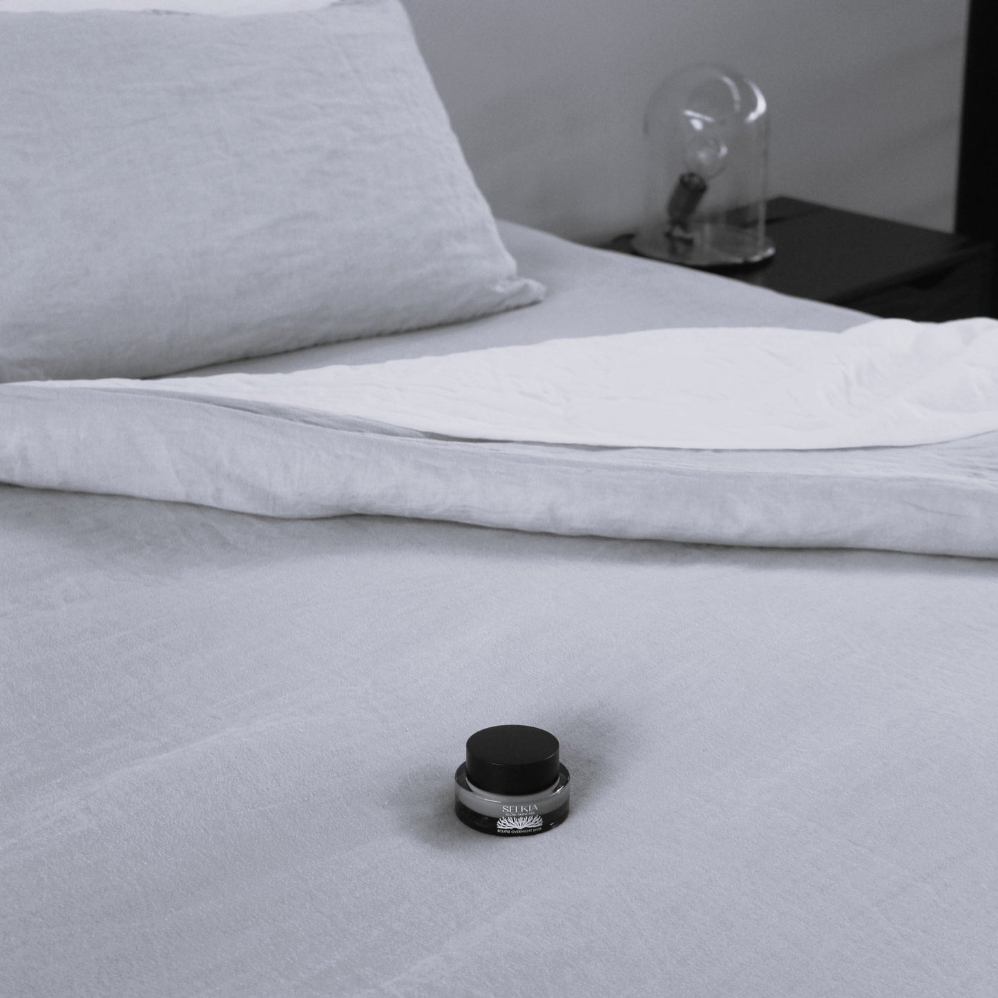 skincare on the bed