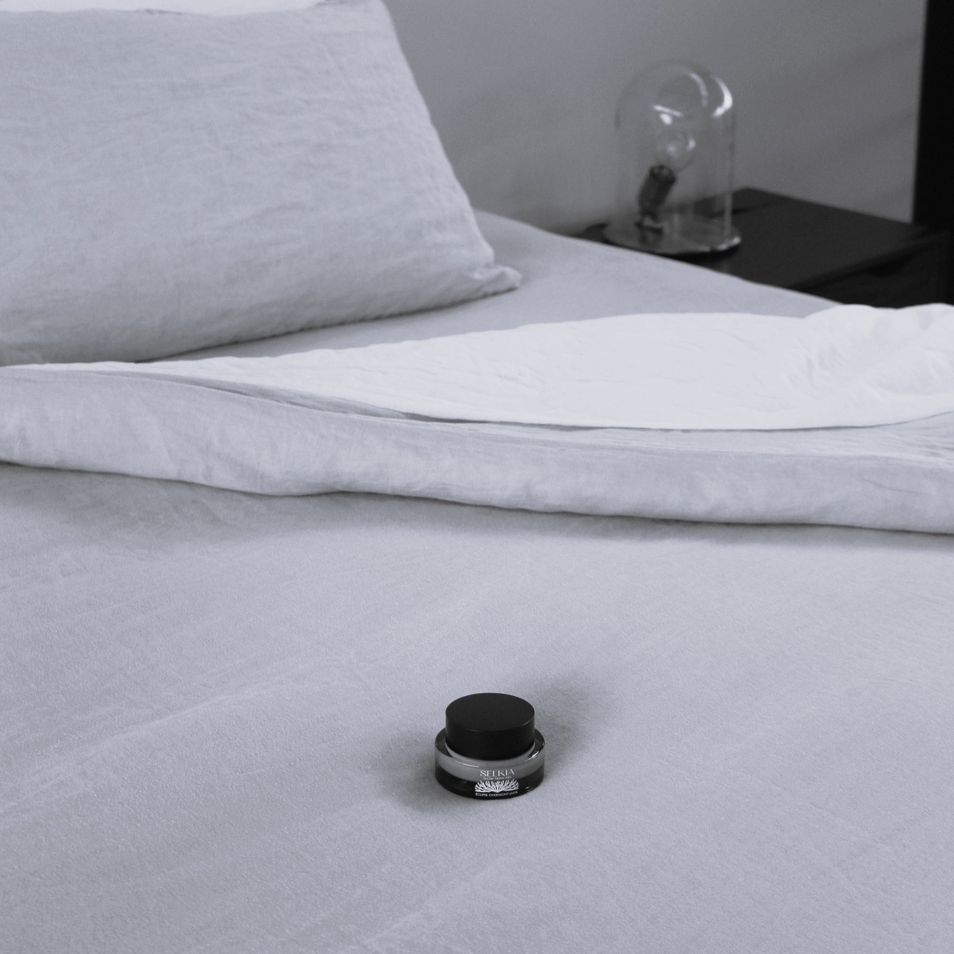 skincare on the bed